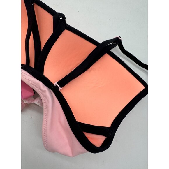 Victoria's Secret The Fabulous Bikini Top Womens 34C Pink Black Push-Up Bra Chic - Picture 6 of 7